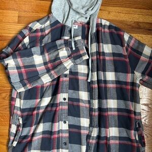 Plaid Hooded Flannel with pockets - Unisex